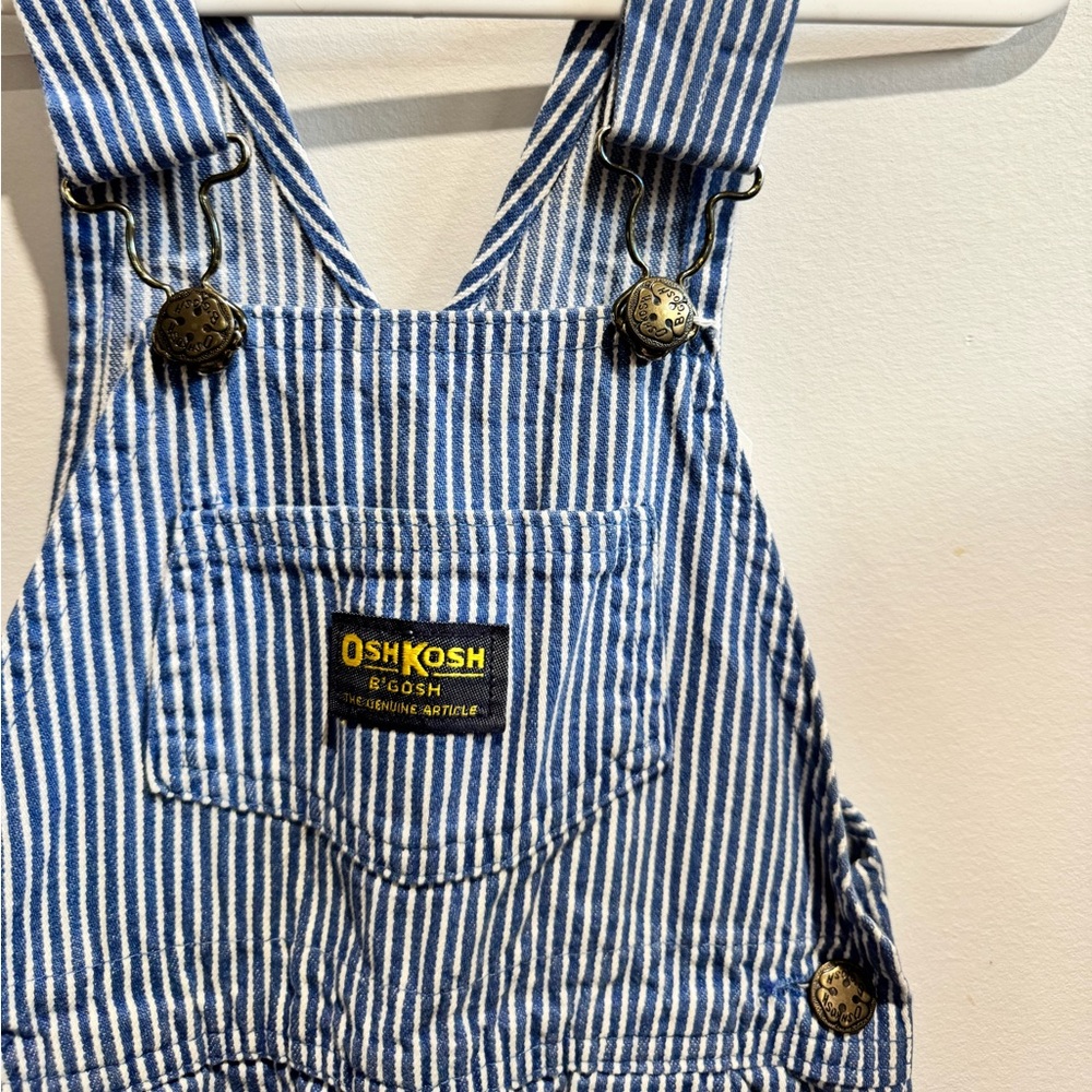 Vintage Oshkosh railroad striped overalls - blue